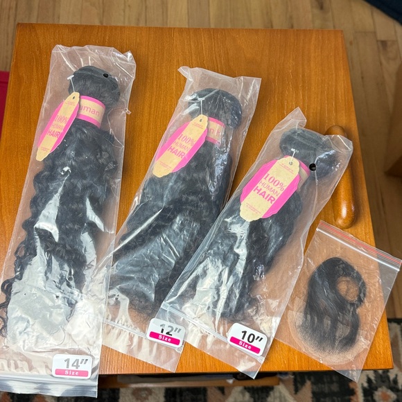 NWT 3 bundles Curly Wavy Brazilian Human Hair Unprocessed 100g/pc 10 12 14 inch - Picture 10 of 15